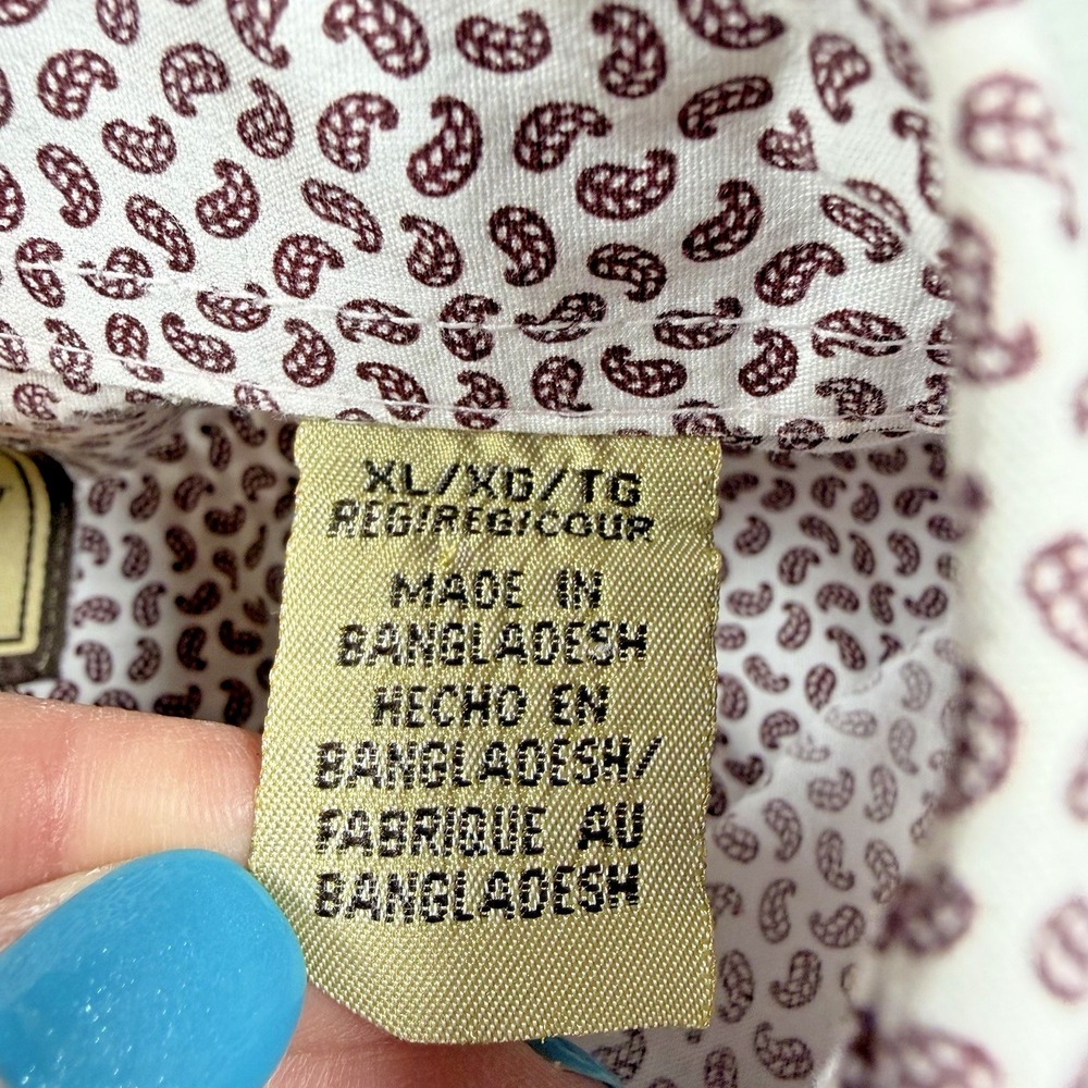 Wrangler Wrancher Long Sleeve Button-Down * All Over Paisley Print *Men's XL * - Picture 4 of 11